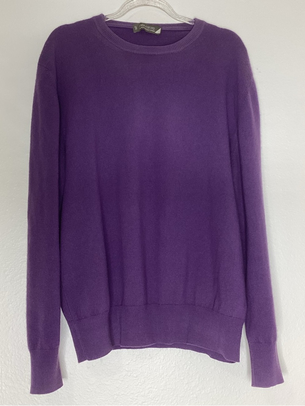 Regina Schrecker Cashmere Crewneck Sweater Italy Purple Lg